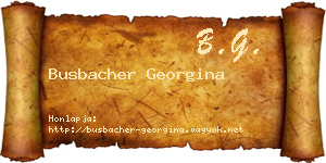 Busbacher Georgina névjegykártya